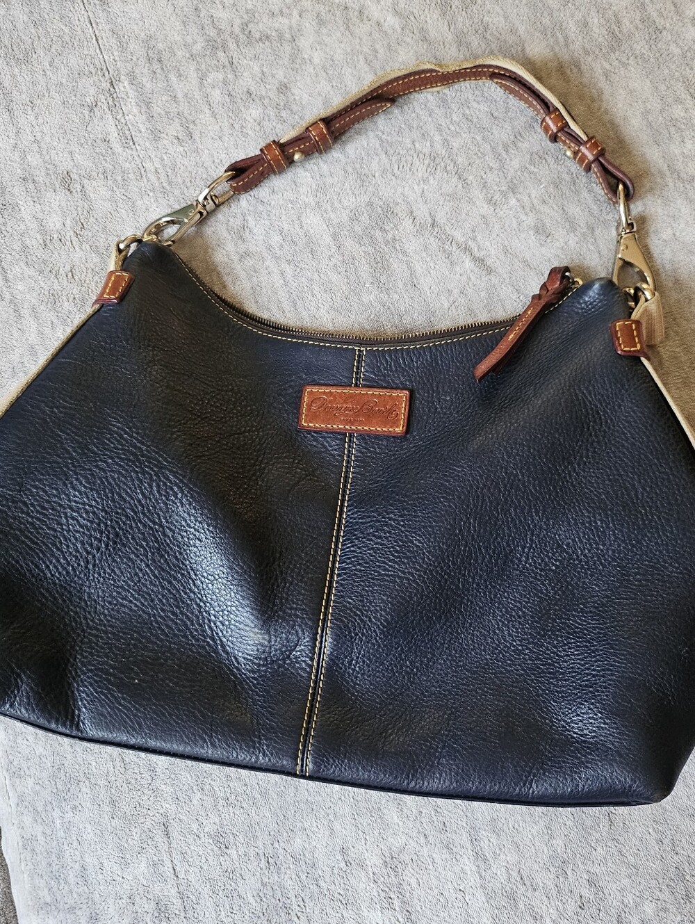 Dooney And Bourke Hobo Shoulder Bag Navy Leather